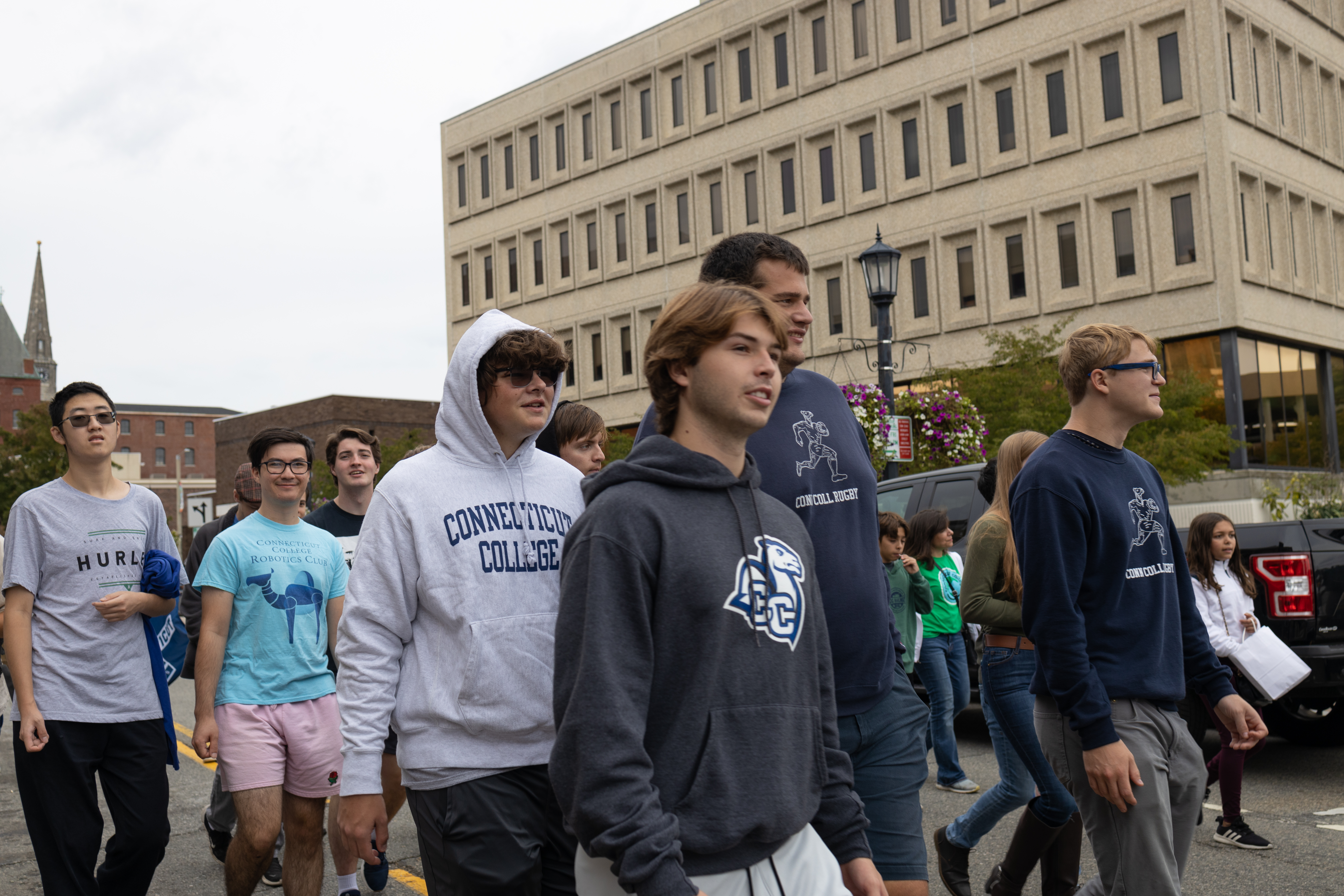 Students walking in the New London We Are/Nos Somos Parade