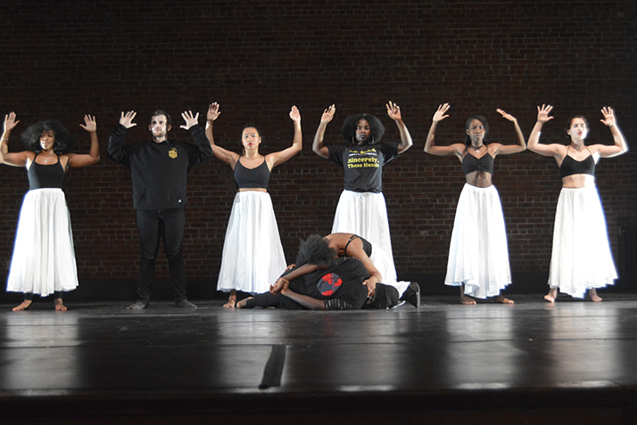 The cast performs “Hands up, don’t shoot!” an Afro contemporary and hip-hop style dance set to Macklemore’s “White Privilege.” 