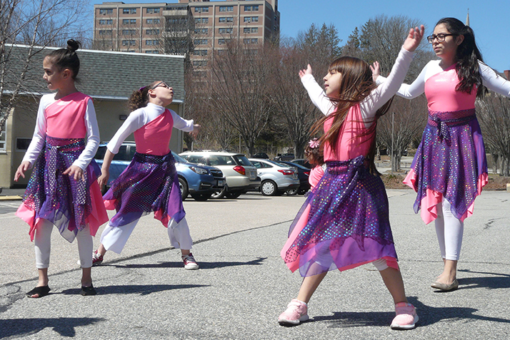 Shadai dancers perform at one of the stops on the walk route. 