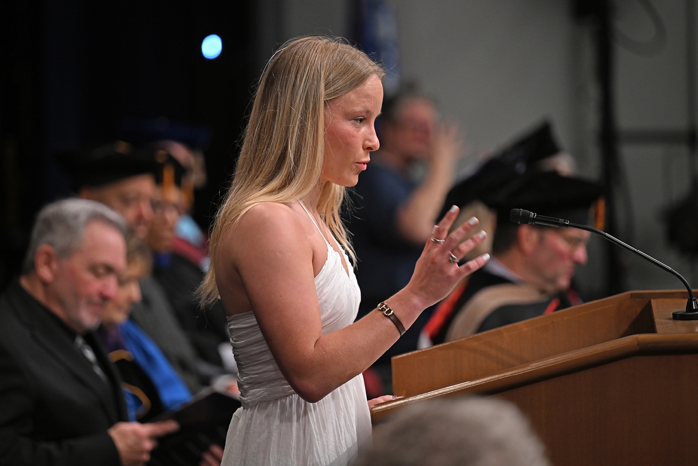 Inaugural Poet Julia Pelczarski '28 reads her poem 